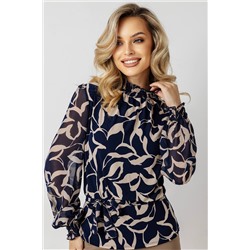 Блузка женская  3187/08/Синий, бежевый