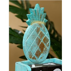 Календарь настольный «Ананас», 11×5×16 см, дерево, бирюзовый