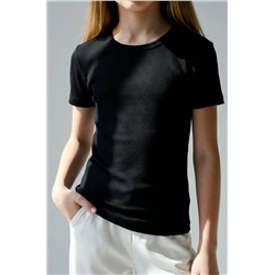 Футболка для девочки в рубчик из рибаны Happyfox