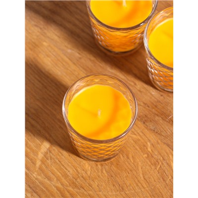 Ароматическая свеча в стакане, набор 3 шт., по 50 мл, 10 ч, 32 г, цитрус-грейпфрут