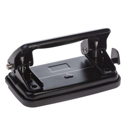 Дырокол на  12 л. металл "Рекорд" черный ,с линейкой 092223 Хатбер