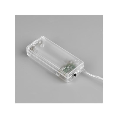 Гирлянда «Нить» 2 м роса с насадками «Снежинка», IP20, серебристая нить, 20 LED, 2 режима, батарейки ААх2 (нет в комплекте), свечение белое