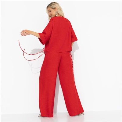 Брючный костюм свободной посадки, Энергия цвета (red)