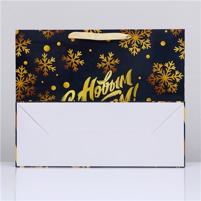 Пакет подарочный новогодний ламинированный «С Новым годом», 49×40×19 см