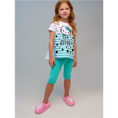 Комплект трикотажный для девочек: фуфайка (футболка), брюки (легинсы)