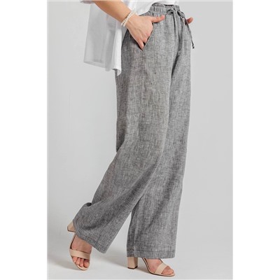 Брюки лен  221/01/Серый меланж