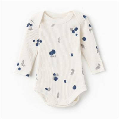 Боди с длинным рукавом «Крошка Я», размер 62-68, молочное