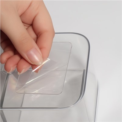 Органайзер для хранения, навесной, 2 секции, с клеевой основой, 17×6.5×10.5 см, прозрачный