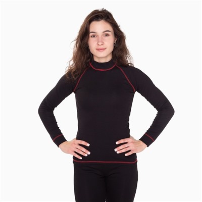 Термобельё женское (джемпер, легинсы), чёрное, красное, размер 44