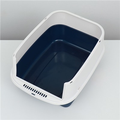 Туалет закрытый, 51×34×37 с, с совком, прозрачный, пластик, синий