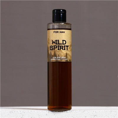 Подарочный набор косметики WILD SPIRIT, гель для душа 250 мл и мочалка, HARD LINE
