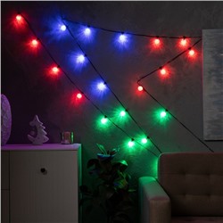 УЦЕНКА Умная гирлянда «Нить» 6 м с насадками «Калейдоскоп», IP20, тёмная нить, 20 LED, свечение RGB, USB