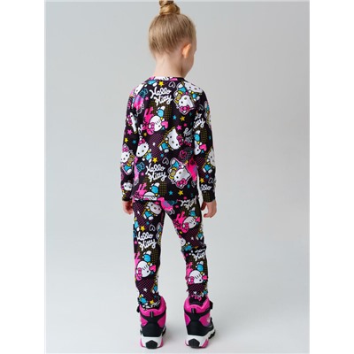 Термокомплект трикот. для девочек: фуфайка (футболка) с длин. рук, брюки