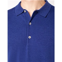 Поло тонкой вязки из хлопка с эффектом меланж