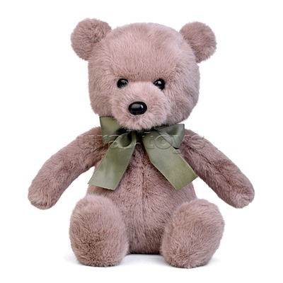 Медвежонок Тёпа мокко с зеленым бантом 33