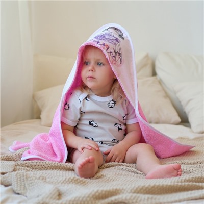 Полотенце детское «Крошка Я» Flower dancer, 75×75 см, хлопок 100%, розовое