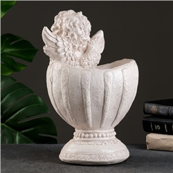 Декоративное кашпо для цветов «Ангел в вазе», 1.2 л, 20×35×23 см, гипс, белое
