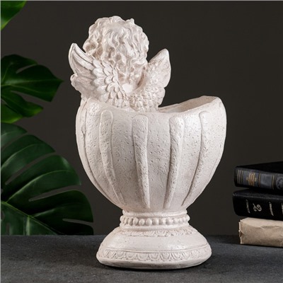 Декоративное кашпо для цветов «Ангел в вазе», 1.2 л, 20×35×23 см, гипс, белое