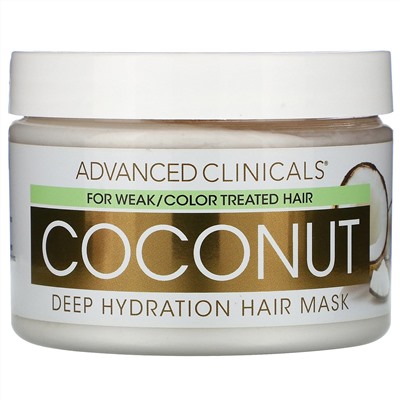 Advanced Clinicals, Coconut, Deep Hydration Hair Mask, 12 oz (340 g)