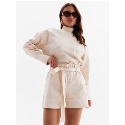 Костюм женский (блузка, шорты) MINAKU: Enjoy, молочный, размер 48
