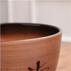 Горшок для цветов «Восток», 4 л, d=23 см, h=17 см, керамика, с поддоном, коричневый