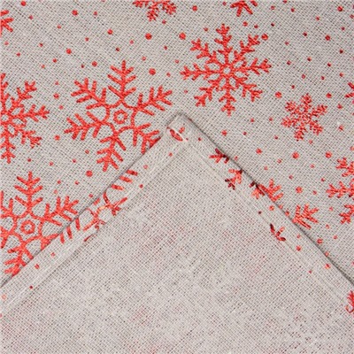 Скатерть новогодняя «Этель. Снежинки», 100×140±5 см, 80% п/э, 20% лён, 120 г/м²
