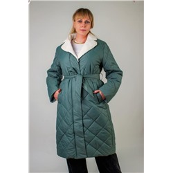 Зимняя куртка пальто с меховым воротником арт.2815 (Бирюзовый)