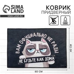 Коврик придверный «Кот», 40×60 см