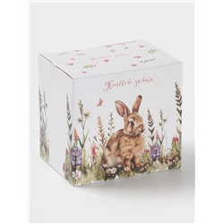 Кружка Доляна «Зайка», 330 мл, фарфор, белая