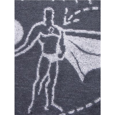 Полотенце махровое Этель «Папа супергерой», 50×90 см, 100% хлопок, 420 г/м², серое