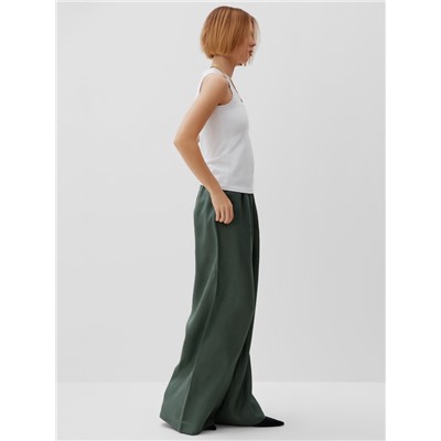 Брюки женские oversize MINAKU: Safari, зелёные, размер 42