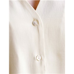 Укороченная блузка с V вырезом из плотного лиоцелла