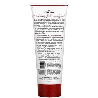 Cremo, Original Shave Cream, Classic, 6 fl oz (177 ml)