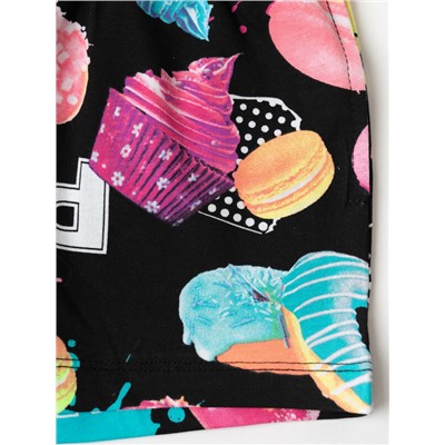 Комплект трикотажный для девочек: фуфайка (футболка), шорты