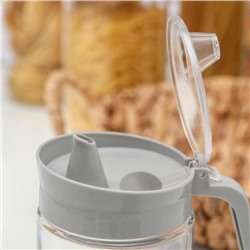 Набор ёмкостей для сыпучих продуктов «Модерн», 5 шт., с кувшином для масла, стекло, серый