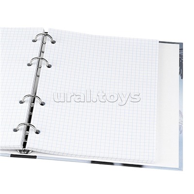 Тетрадь 80л. клетка "Грандиозная пантера - 2" на кольцах, глянцевая ламинац, лен