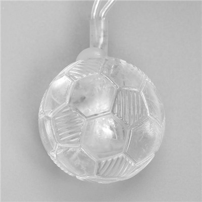 УЦЕНКА Гирлянда «Нить», 5 м, с насадками «Футбольный мяч», серебристая нить, 20 LED, 220 В, 8 режимов, свечение теплое белое