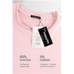 Женский лонгслив оверсайз из футера двухнитки Happyfox