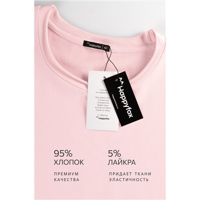 Женский лонгслив оверсайз из футера двухнитки Happyfox