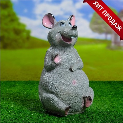 Садовая фигура из гипса «Мышь», 29.5 см, серая