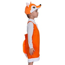 Карнавальный костюм «Лисёнок» ткань-плюш, полукомбинезон, шапочка, 3-6 лет, рост 98-116 см