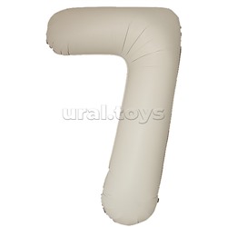 Шар (40''/102 см) Цифра, 7 Slim, Кремовый Латте, Матовый, 1 шт. в уп.