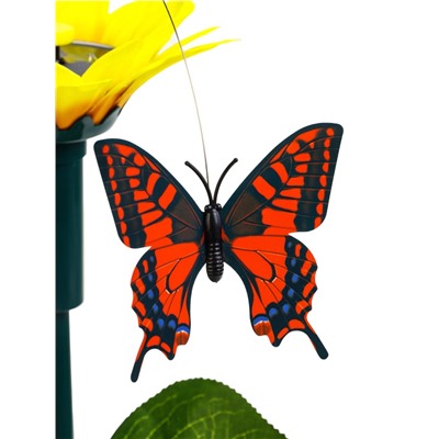 Штекер летающий «Подсолнух с бабочкой», на солнечной батарее, МИКС