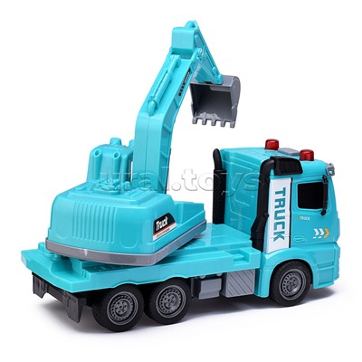 Машина "Автокран" с ковшом, на батарейках, в коробке