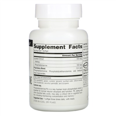 Source Naturals, комплекс с фосфатидилсерином, 500 мг, 60 капсул