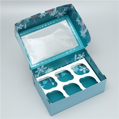 Коробка для капкейков двусторонняя «Мечты сбудутся в Новый год», 25×17×10 см