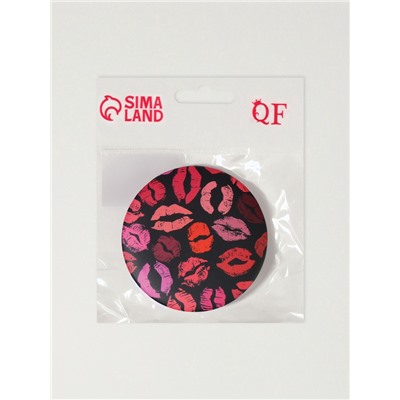 Зеркало складное «Поцелуи», d=7.3 см, с увеличением х2, рисунок МИКС