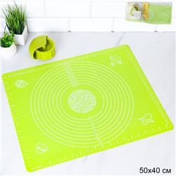 Силиконовый коврик 50х40 см и ролик для теста Набор 2 пр / GY-633-B /уп/ Зеленый ПРОМО АКЦИЯ 8 Марта