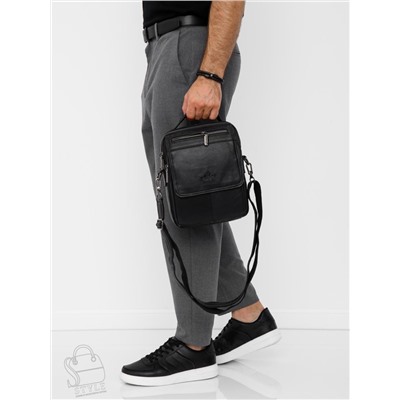 Сумка мужская кожаная 99888Z black Zinimsk в Новосибирске