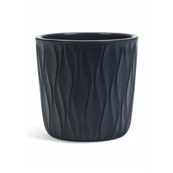 Кашпо для цветов Desert, 2.3 л, d=15.7 см, h=15.2 см, пластиковое, со вставкой, серое